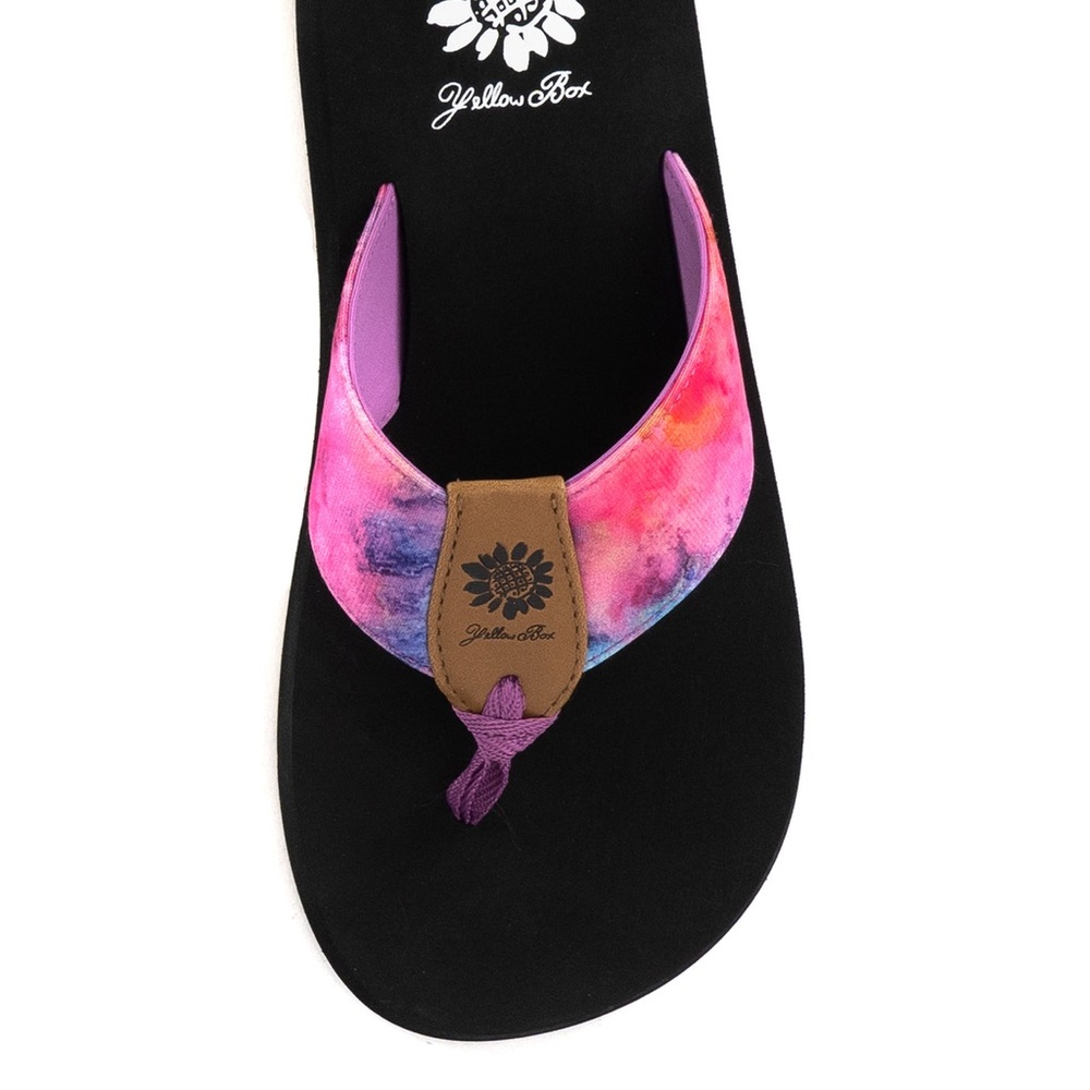 YELLOW BOX FERIE PURPLE MULTI FLIP FLOPS MEDIUM WIDTH NEW IN BOX - Picture 4 of 4